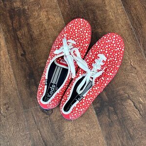 Keds Red and White Polka Dot Sneakers